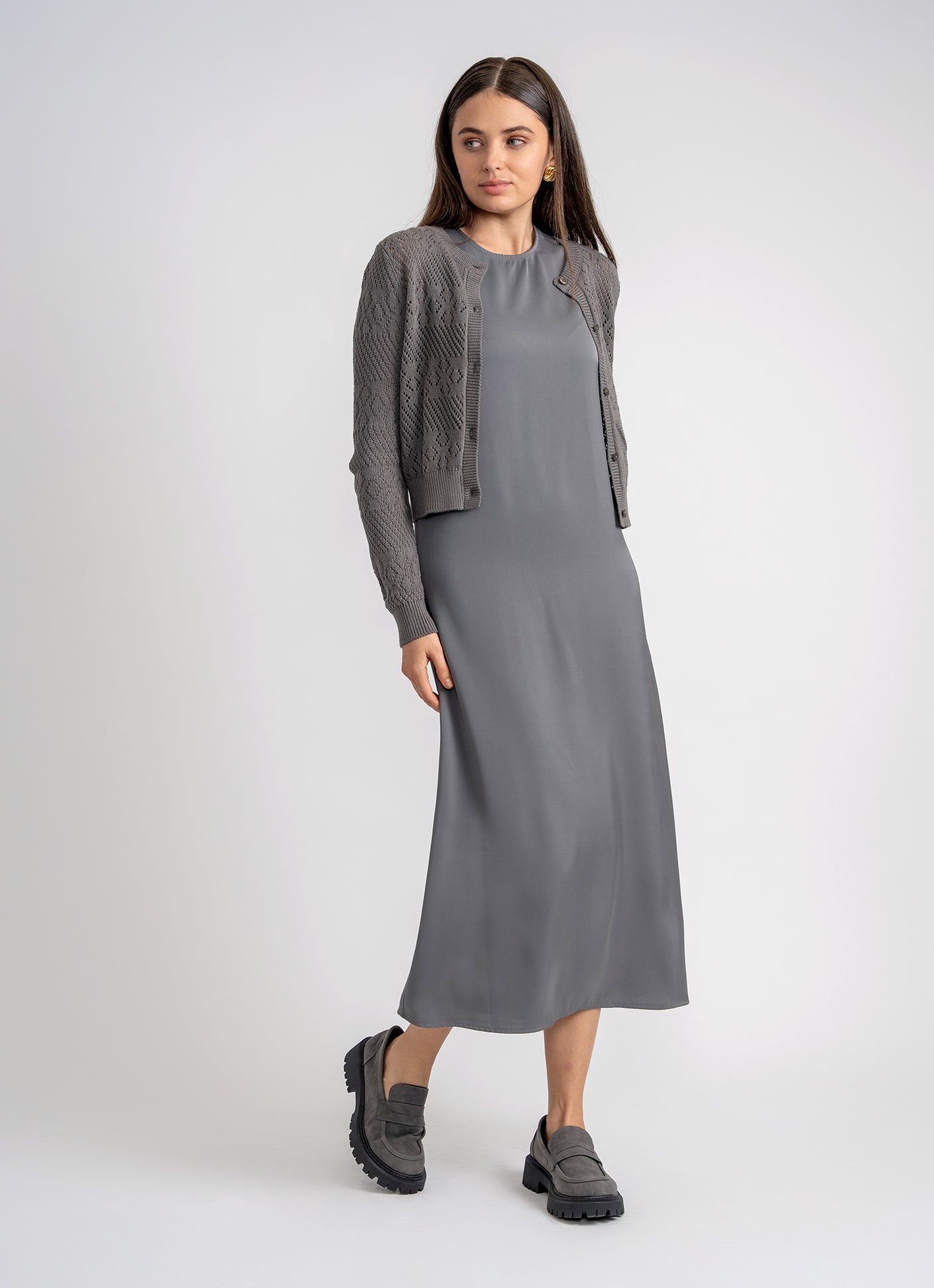 GIN-WB5CPT7208C GREY CROCHET CARDIGAN