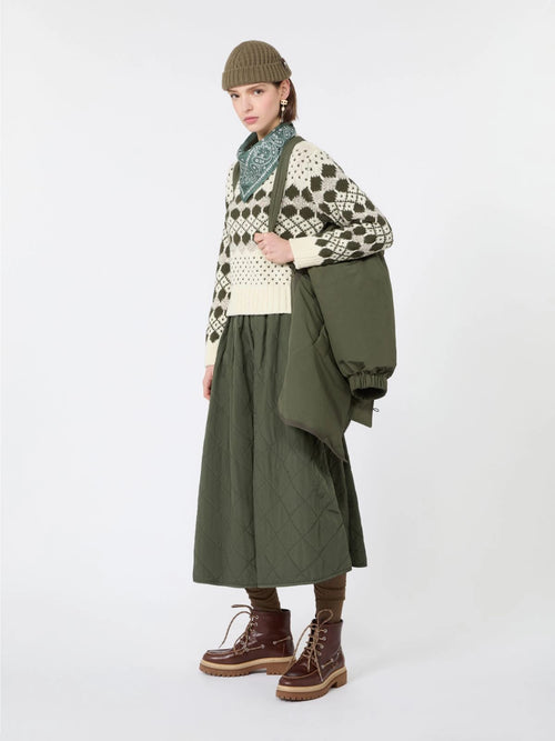WKD-262510602 WKDBRIOSE KHAKI QUILTED SKIRT