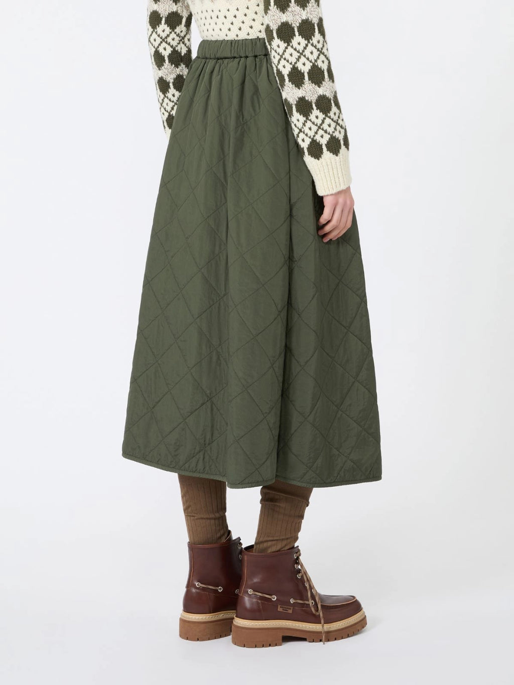 WKD-262510602 WKDBRIOSE KHAKI QUILTED SKIRT