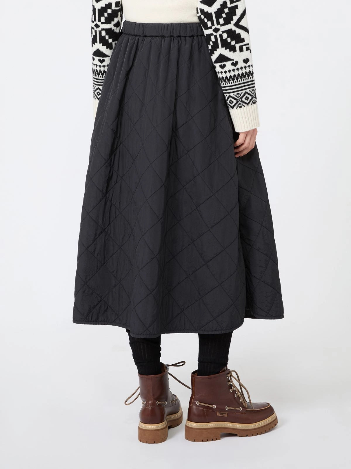 WKD-262510602 WKDBRIOSE BLACK QUILTED SKIRT