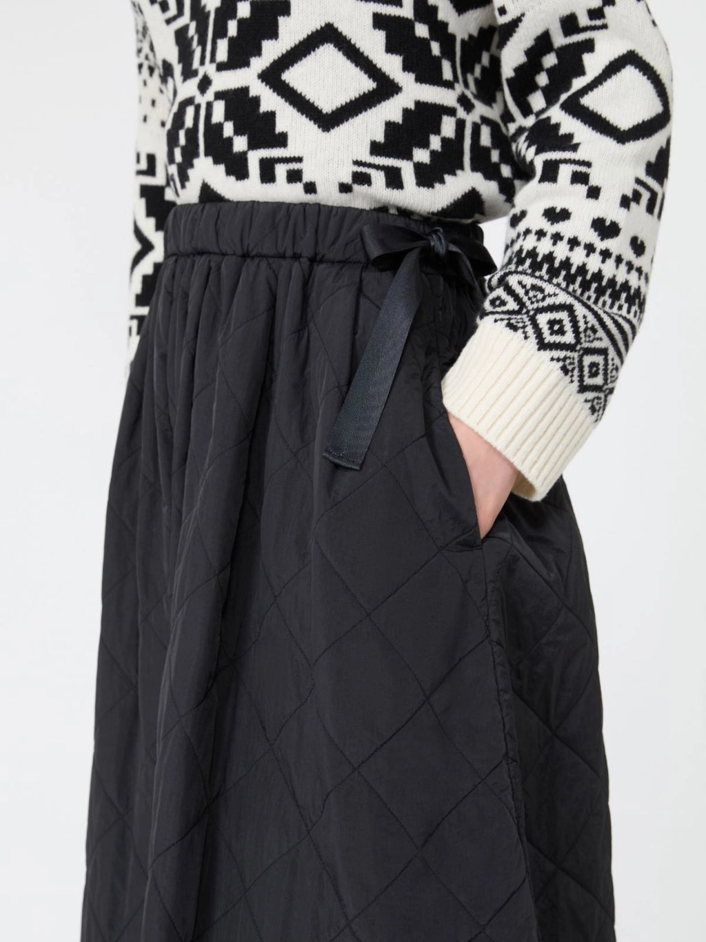 WKD-262510602 WKDBRIOSE BLACK QUILTED SKIRT