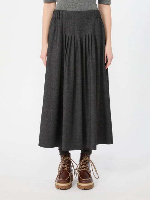 WKD-2251003 WKDOVEST BLACK WOOL SKIRT