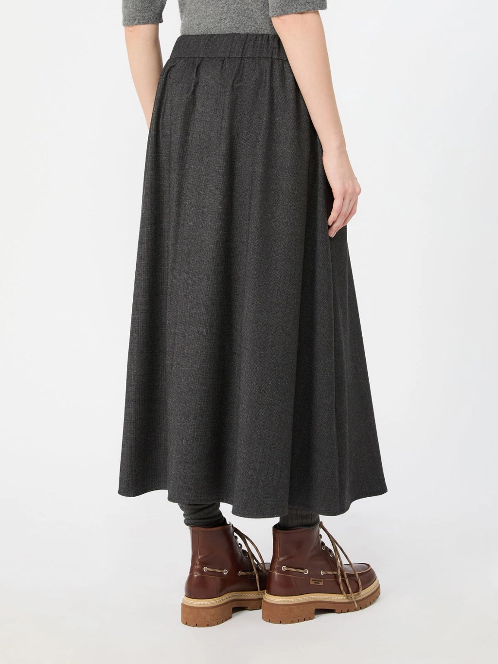 WKD-2251003 WKDOVEST BLACK WOOL SKIRT
