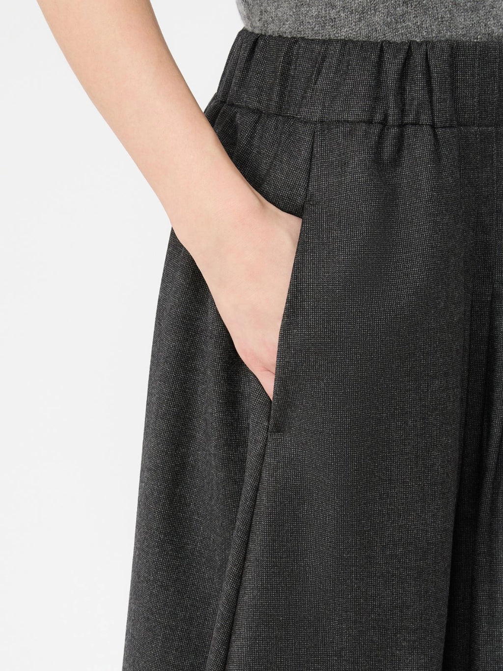 WKD-2251003 WKDOVEST BLACK WOOL SKIRT