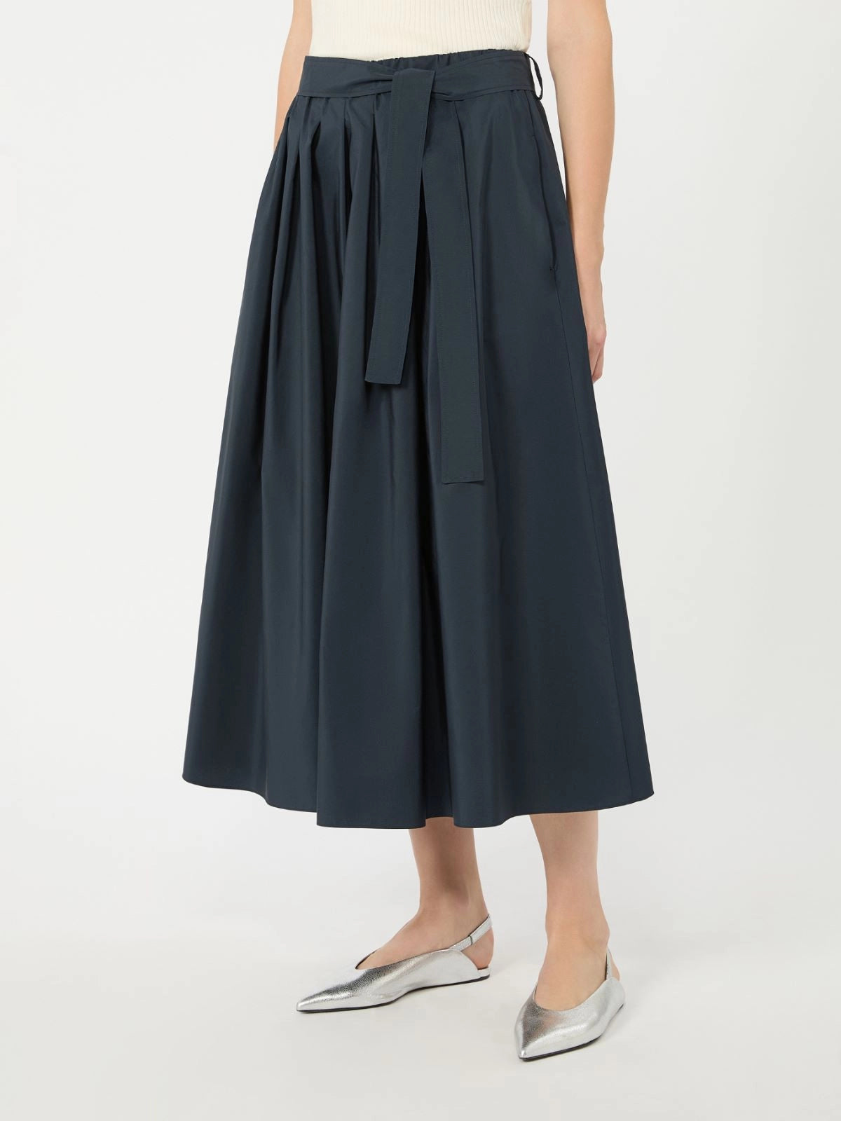 WKD-6510604 WKDALPACA NAVY TAFFETA SKIRT