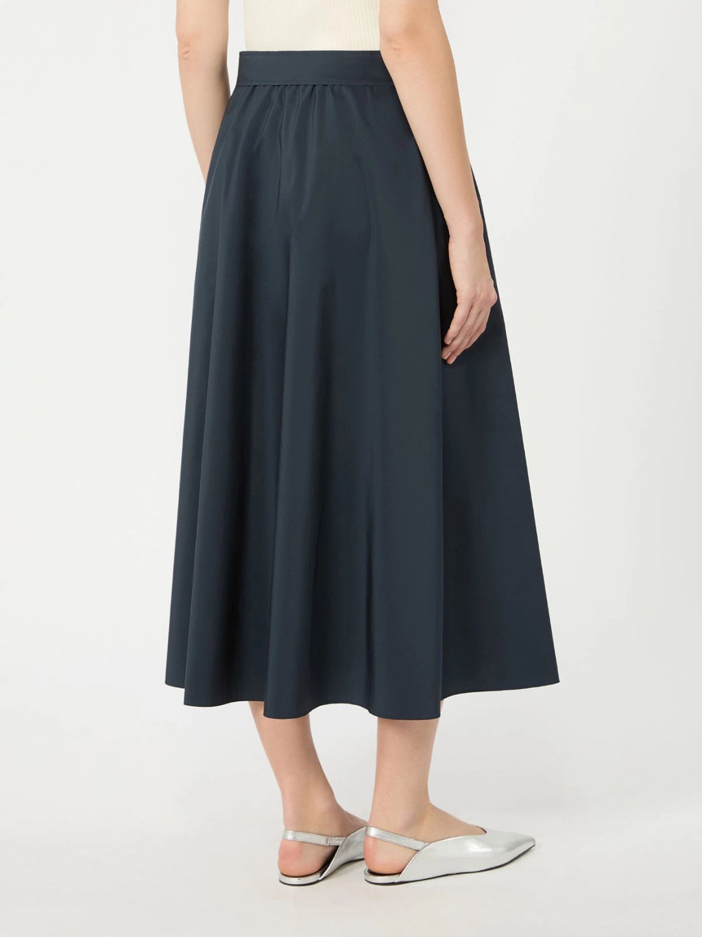 WKD-6510604 WKDALPACA NAVY TAFFETA SKIRT