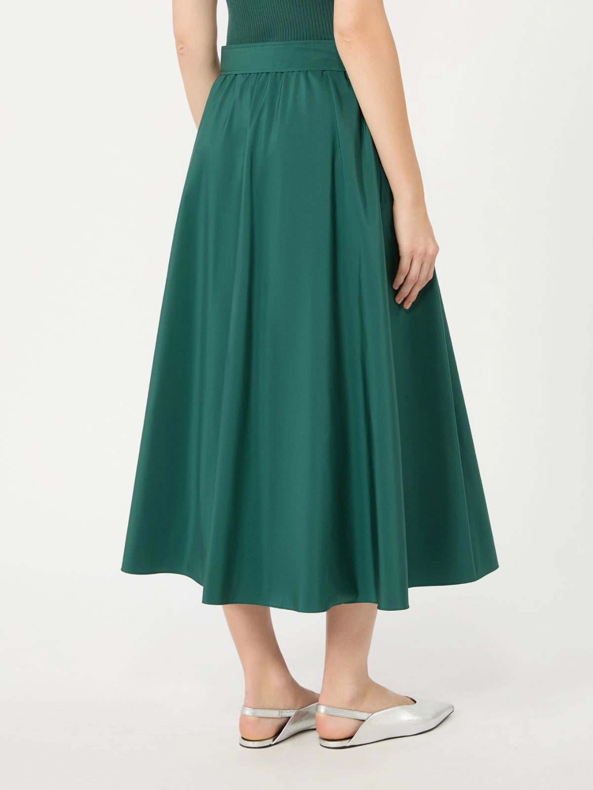 WKD-6510604 WKDALPACA DARK GREEN TAFFETA SKIRT