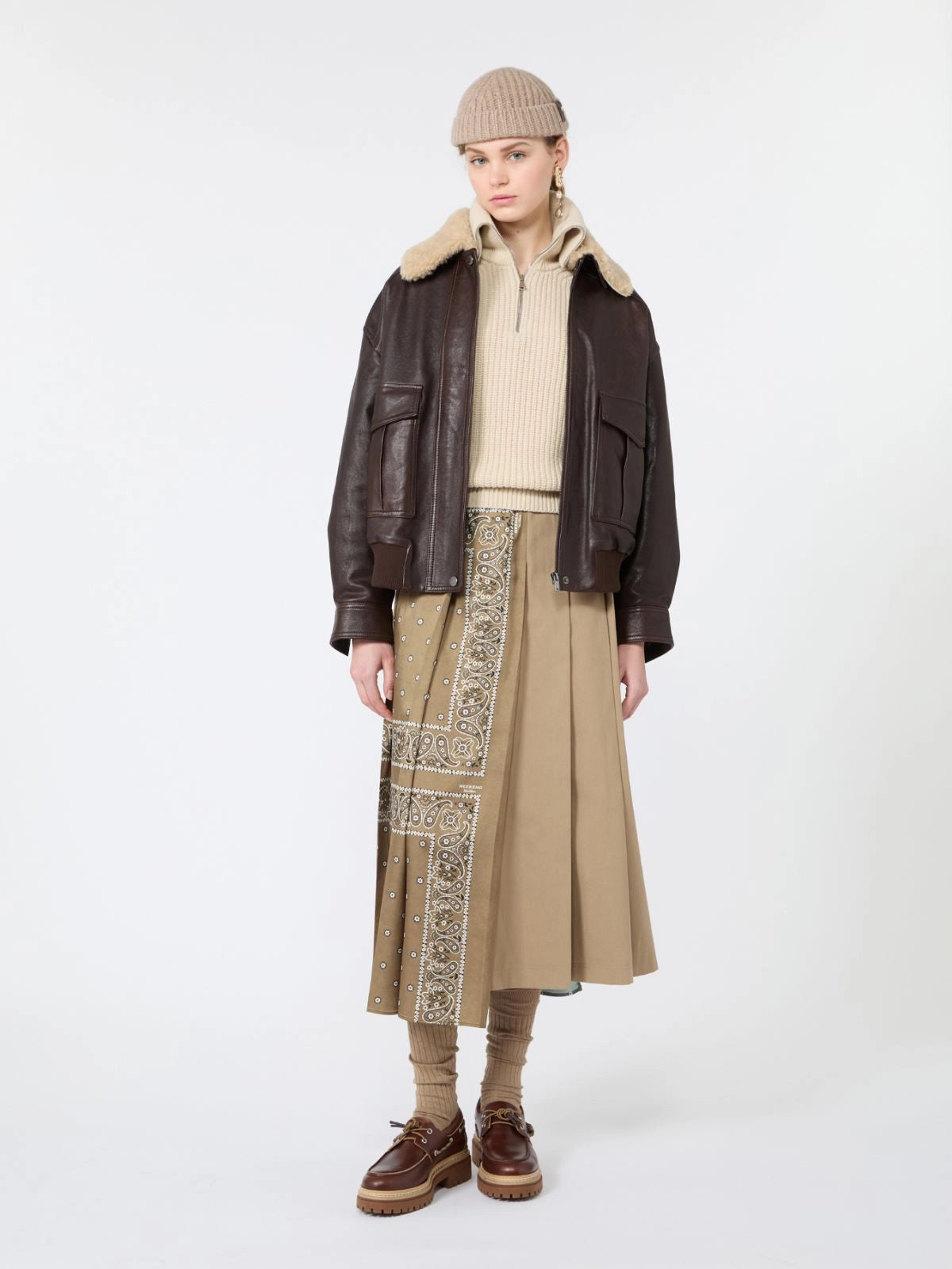 WKD-26251060 WKDCECI TOBACCO&PRINT SKIRT