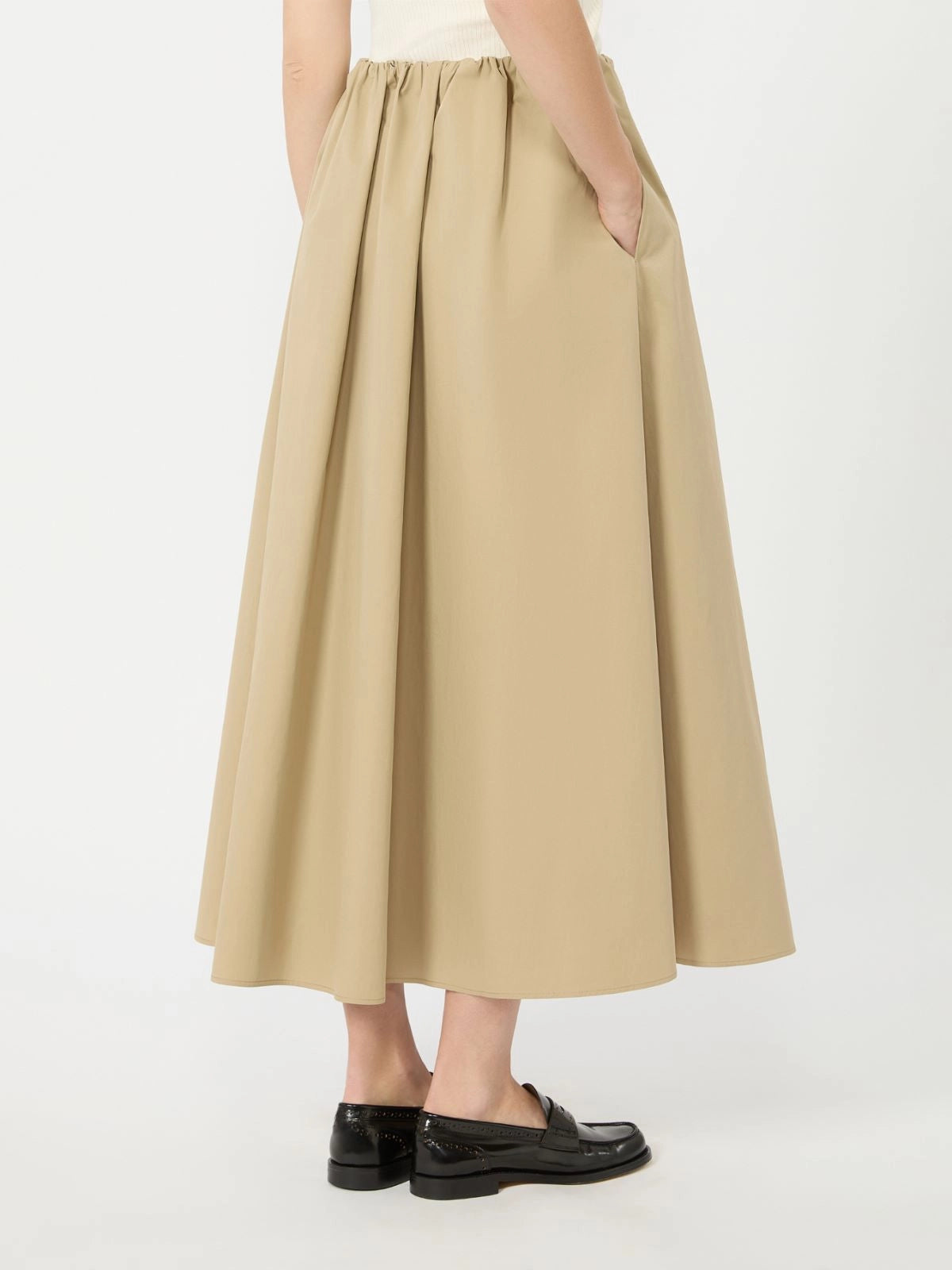 WKD-6510605 WKDAGUZZE BEIGE GABARDINE SKIRT