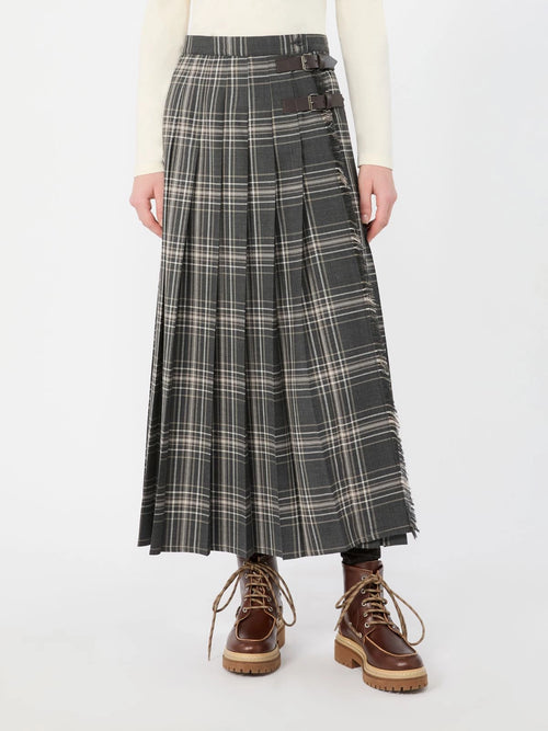 WKD-262510609 WKDPRISMA GREY PLAID SKIRT