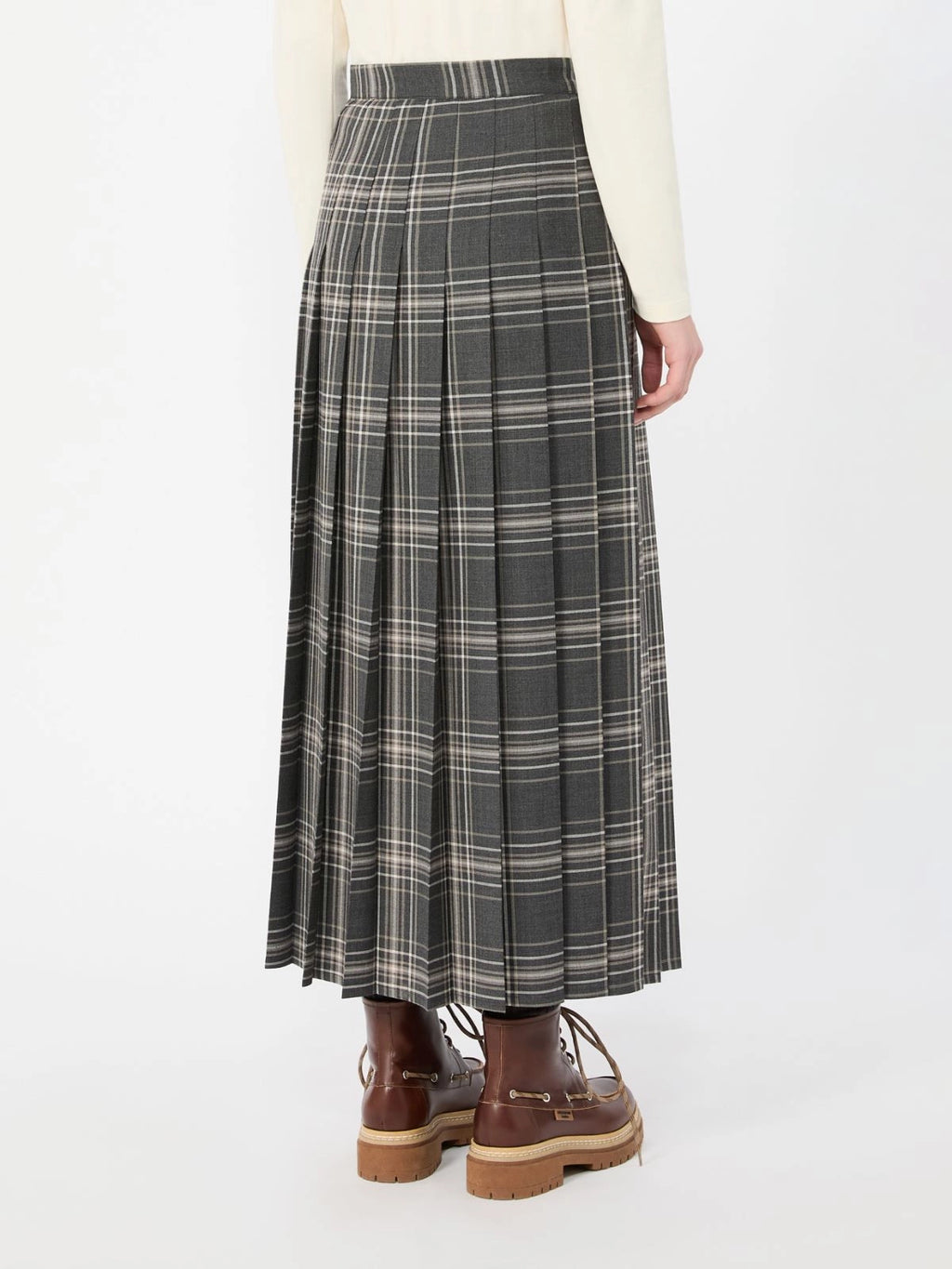 WKD-262510609 WKDPRISMA GREY PLAID SKIRT