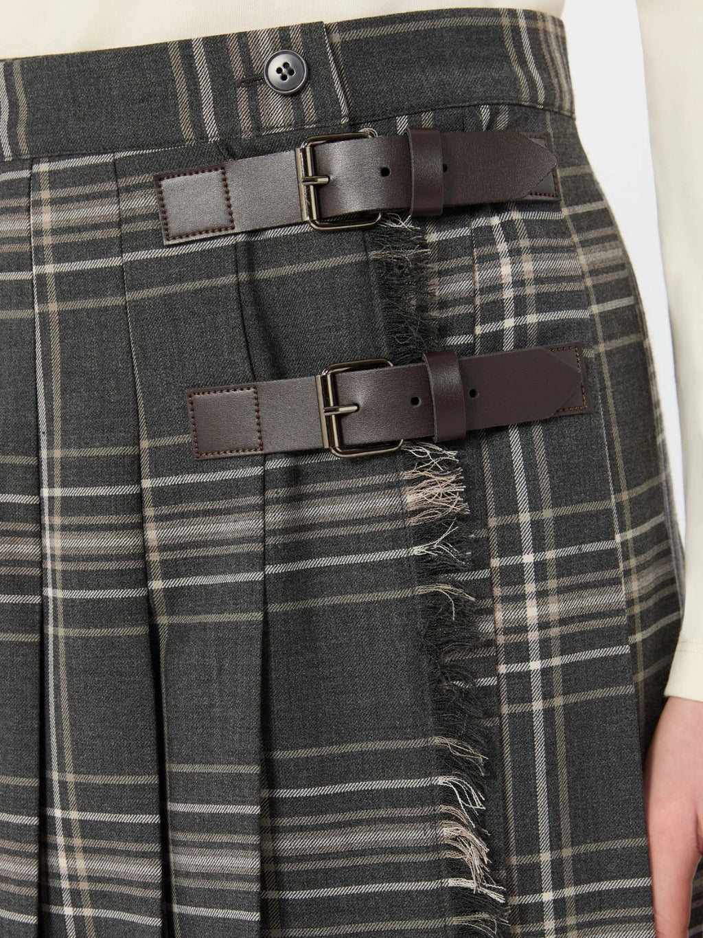WKD-262510609 WKDPRISMA GREY PLAID SKIRT