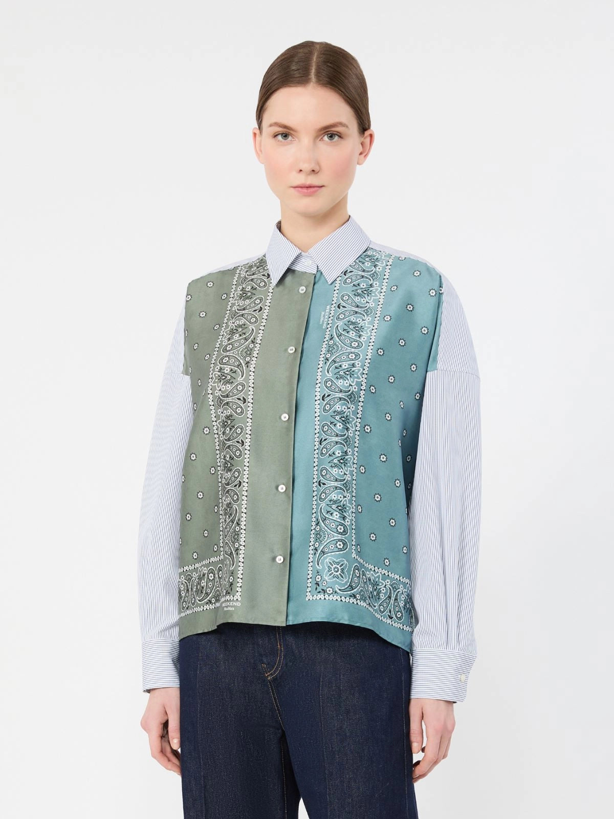 WKD-651160 WKDAIRONE BLUE TWILL BLOUSE