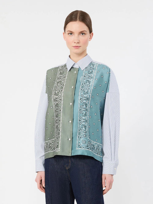 WKD-651160 WKDAIRONE BLUE TWILL BLOUSE