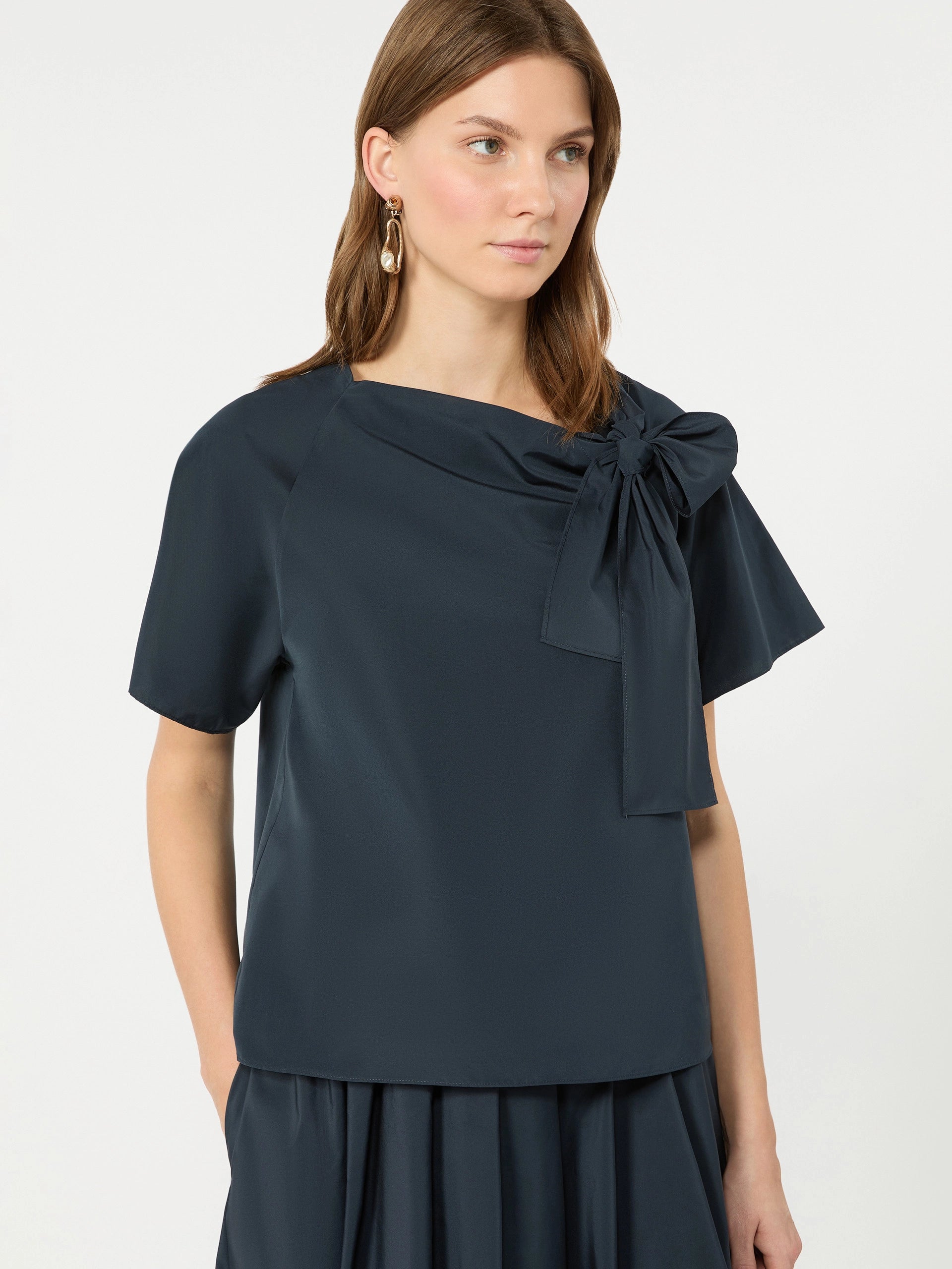 WKD-6516607 WKDRECENTE NAVY BOW BLOUSE