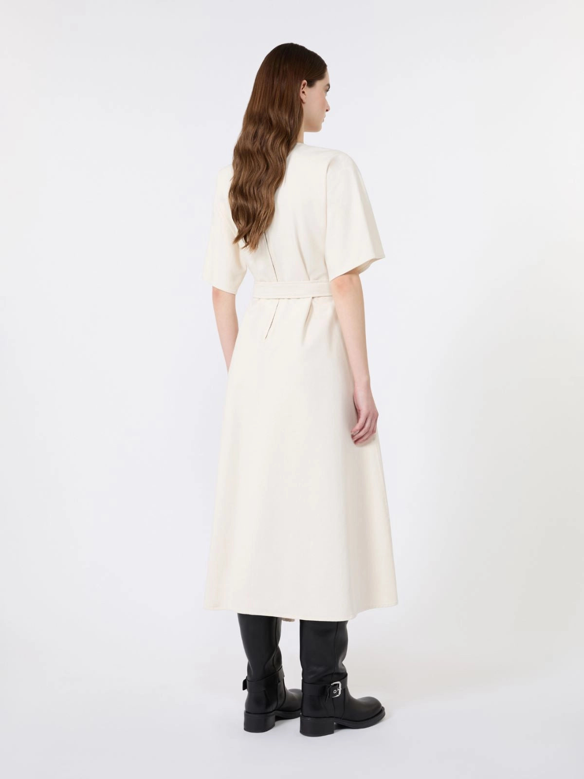 WKD-262522601 WKDCALADIO ECRU BELT DRESS