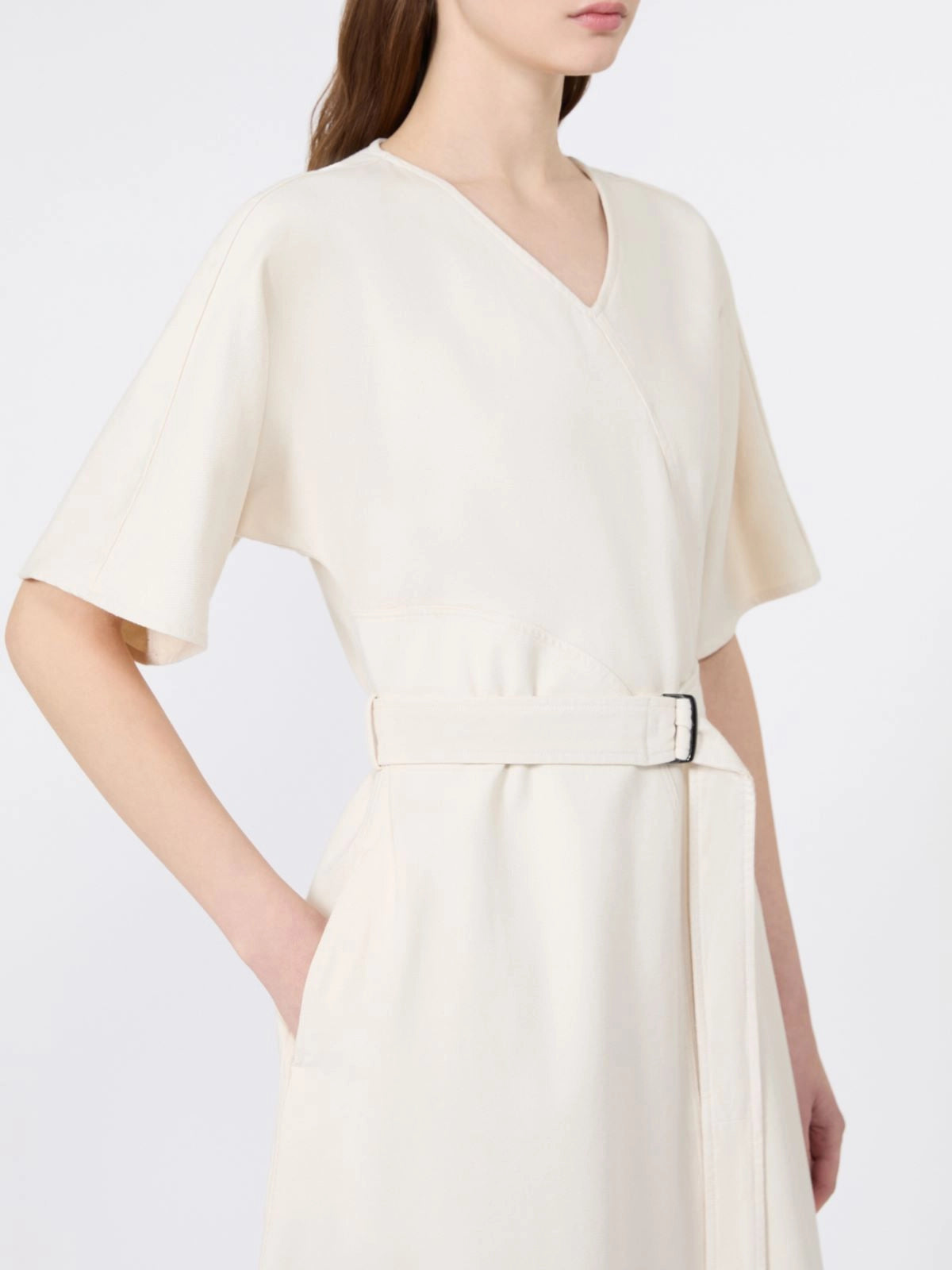WKD-262522601 WKDCALADIO ECRU BELT DRESS