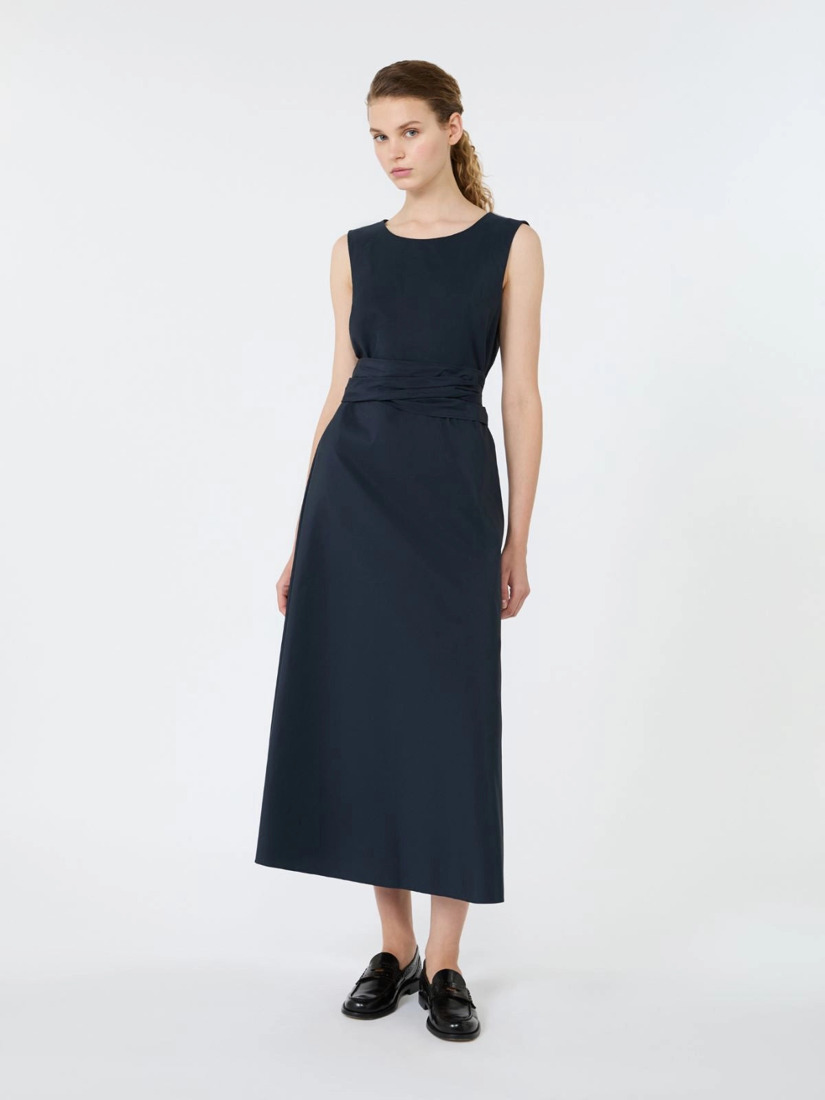 WKD-262522609 WKDGENTILE NAVY TAFFETA DRESS