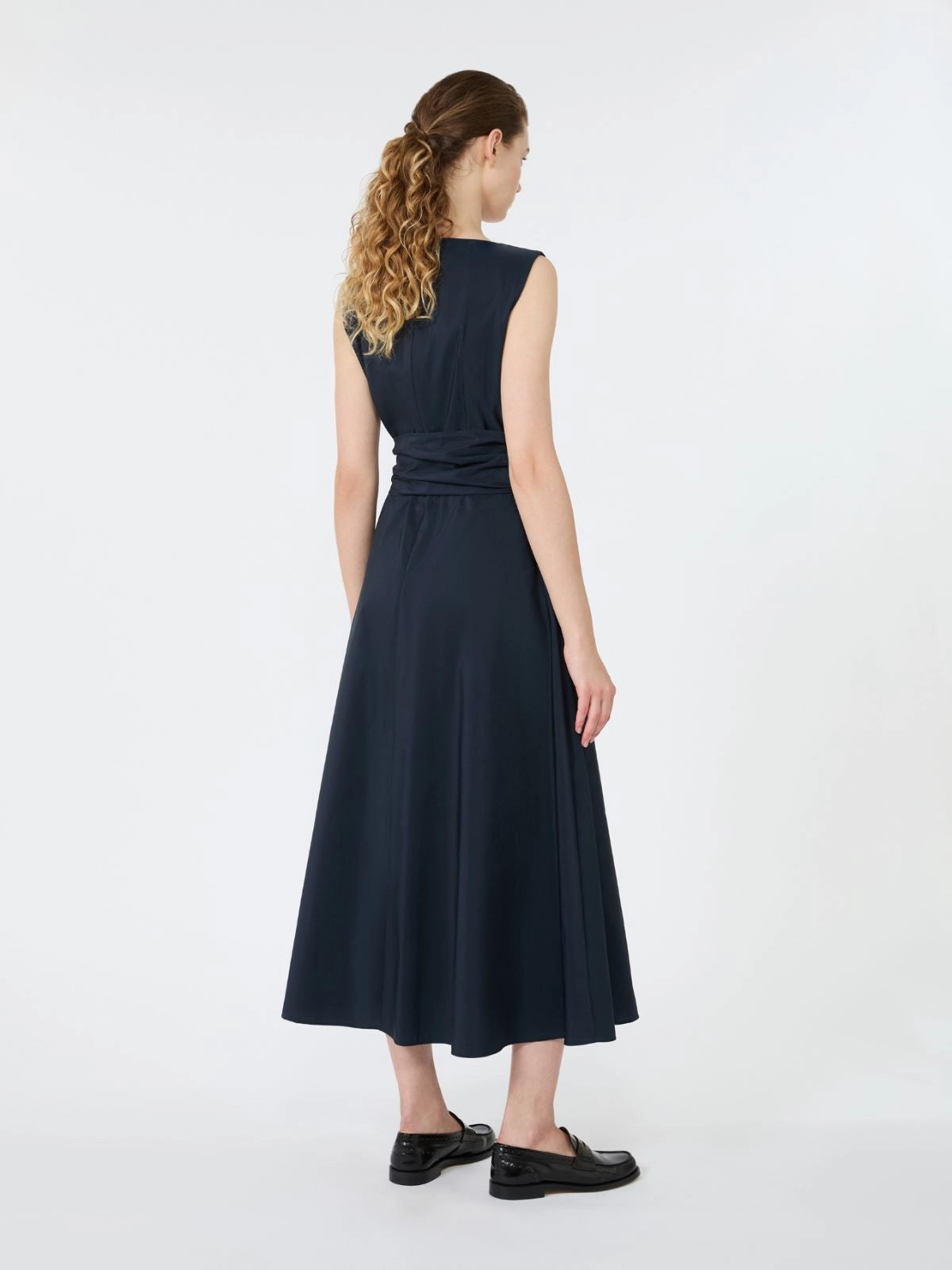 WKD-262522609 WKDGENTILE NAVY TAFFETA DRESS
