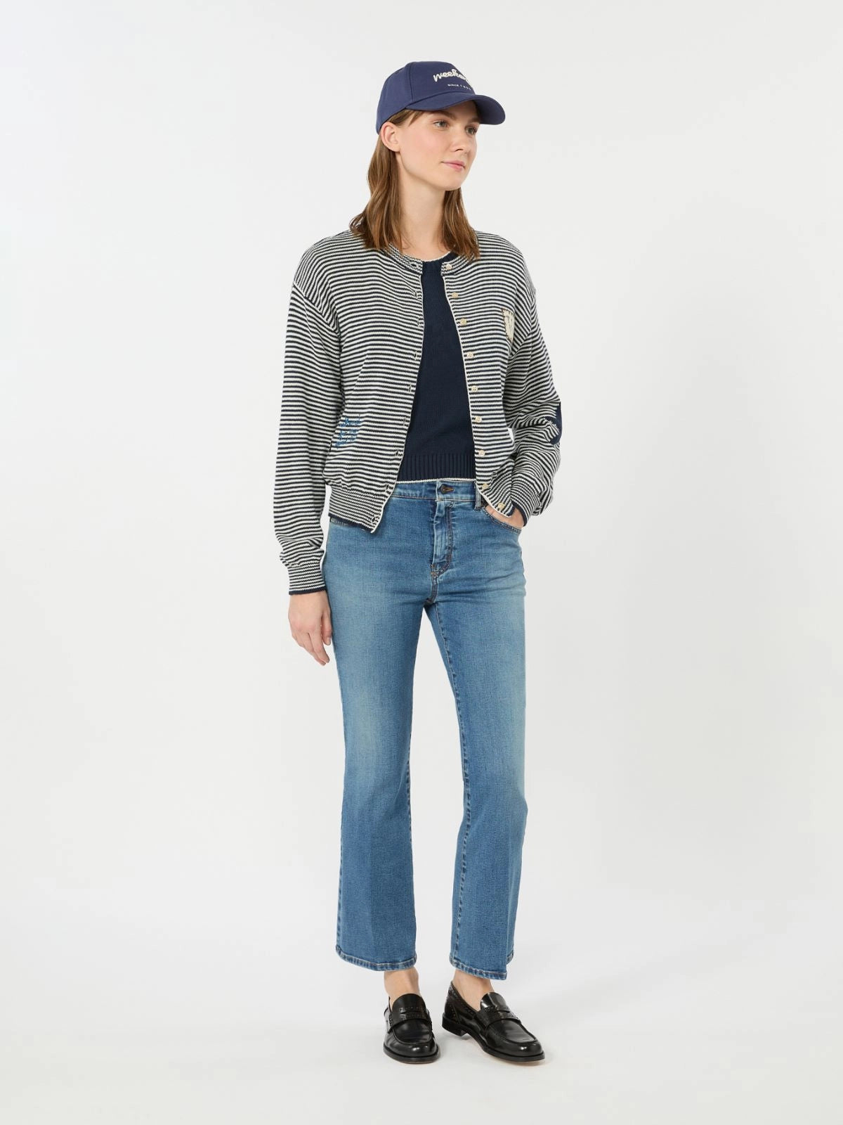 WKD-262534604 WKDTEIERA NAVY STRIPE DETAIL CARDIGA