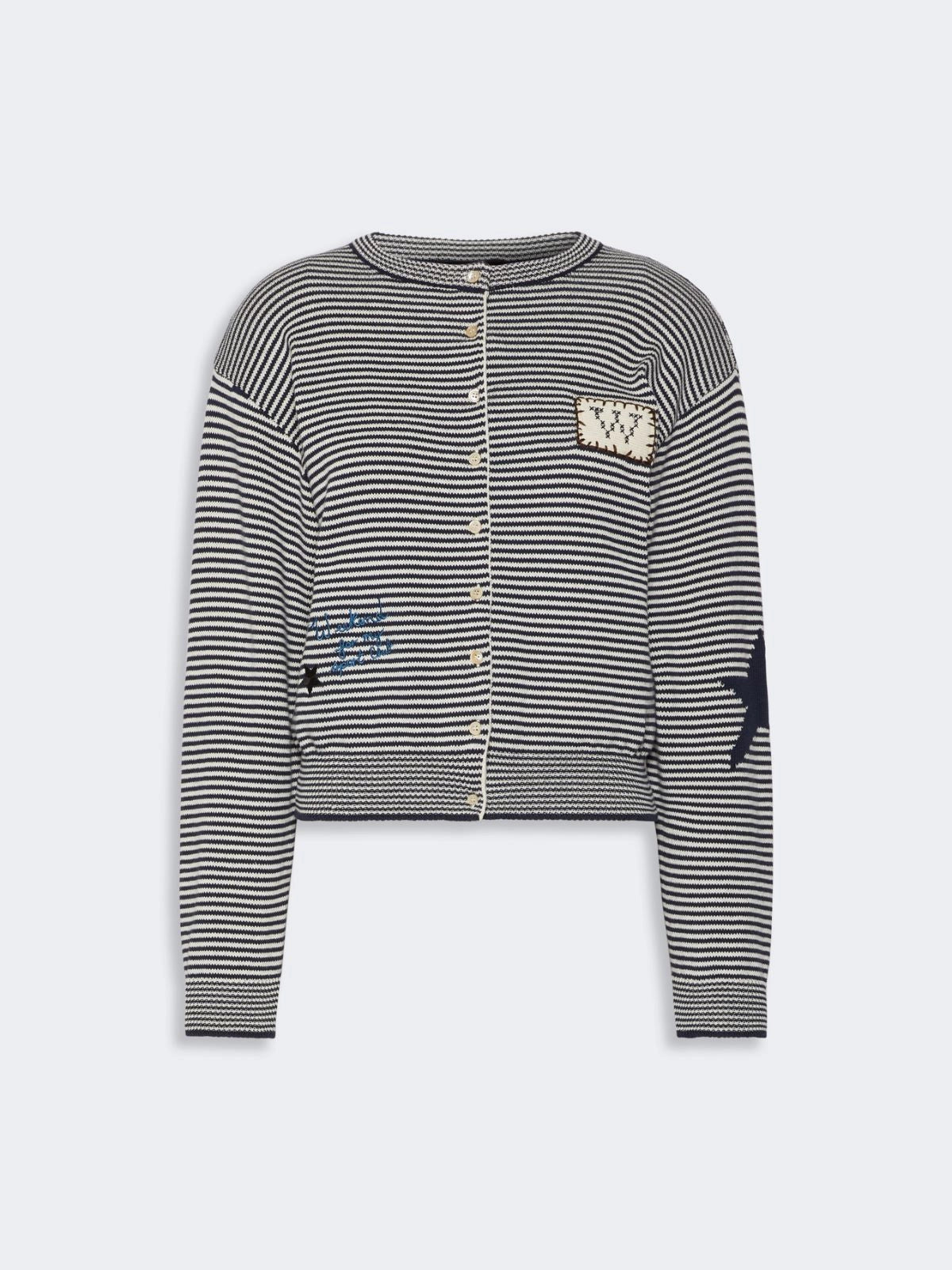 WKD-262534604 WKDTEIERA NAVY STRIPE DETAIL CARDIGA