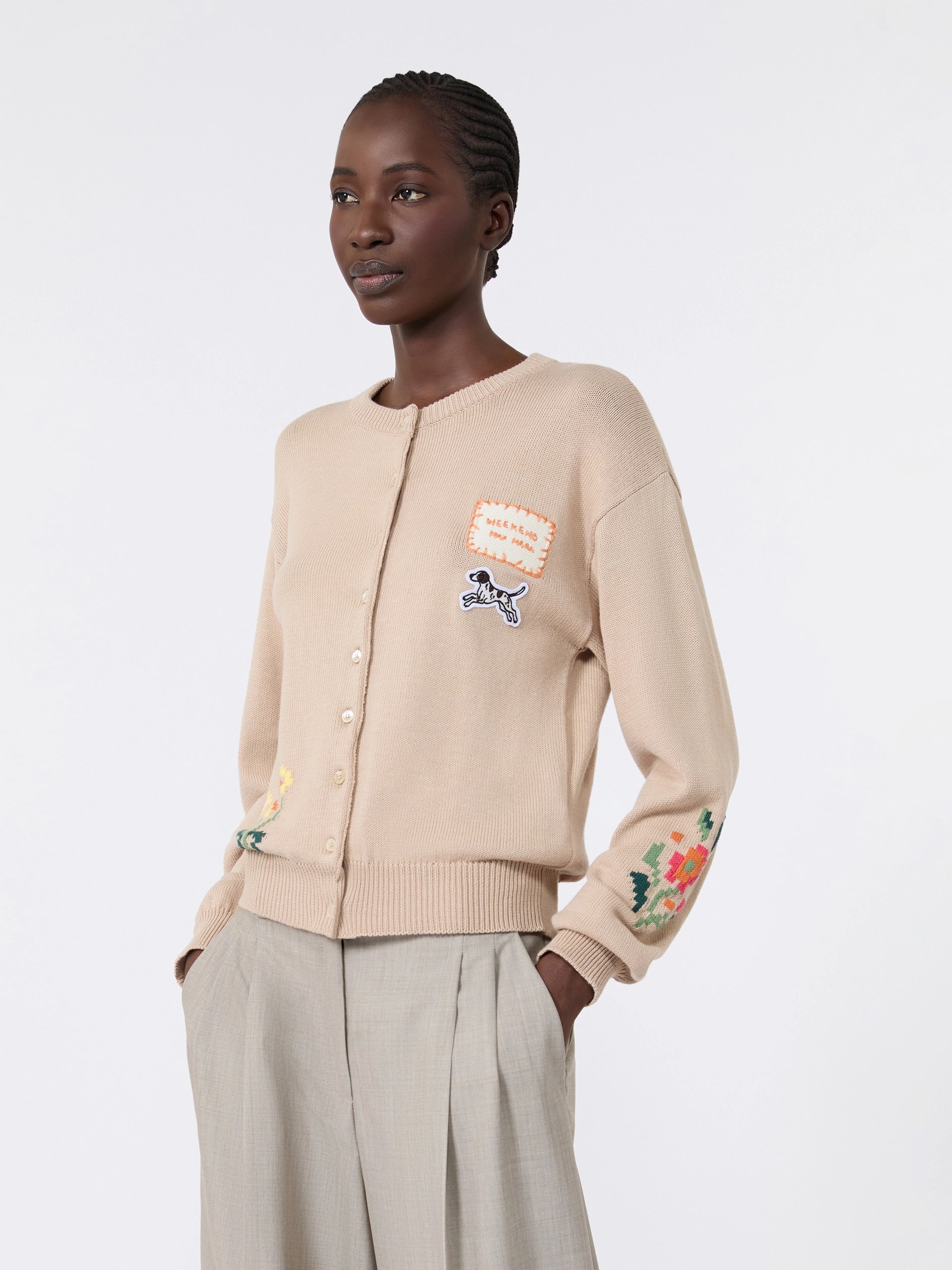 WKD-262534604 WKDTEIERA SAND DETAIL CARDIGAN