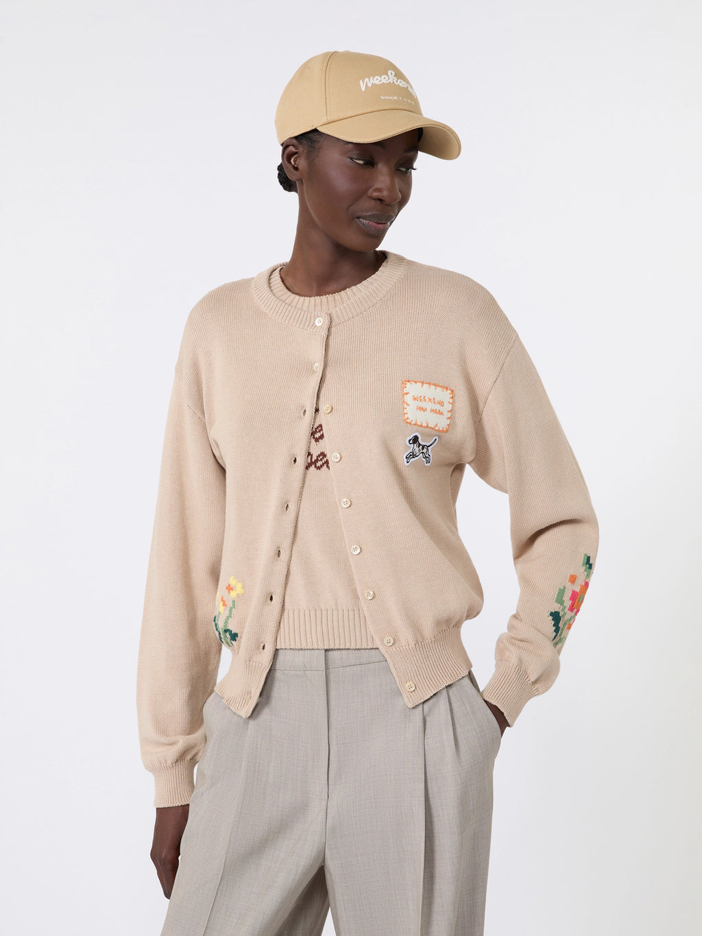 WKD-262534604 WKDTEIERA SAND DETAIL CARDIGAN