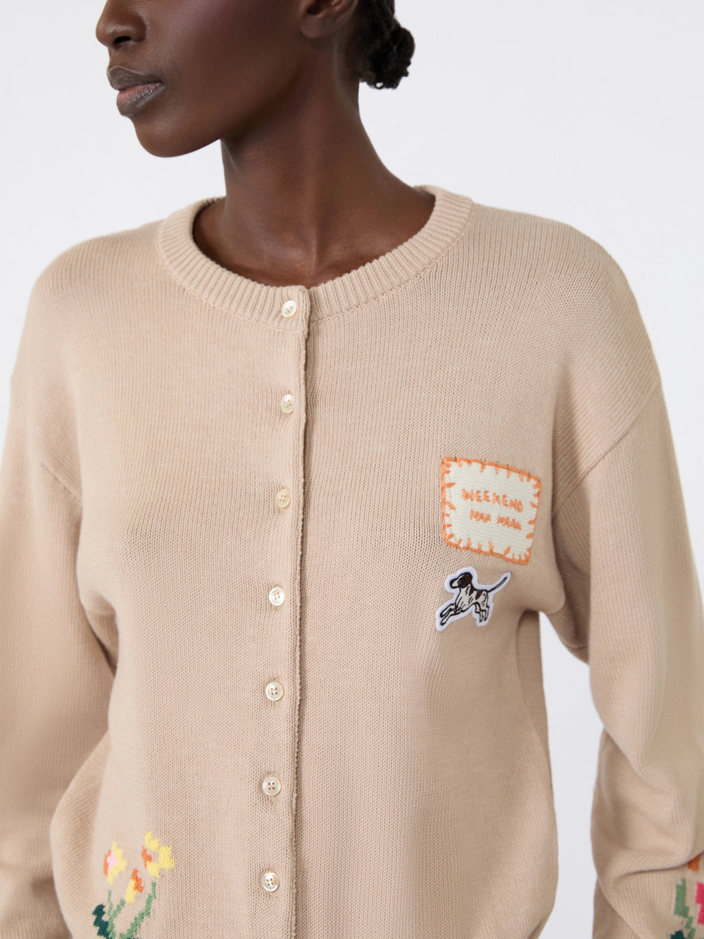 WKD-262534604 WKDTEIERA SAND DETAIL CARDIGAN