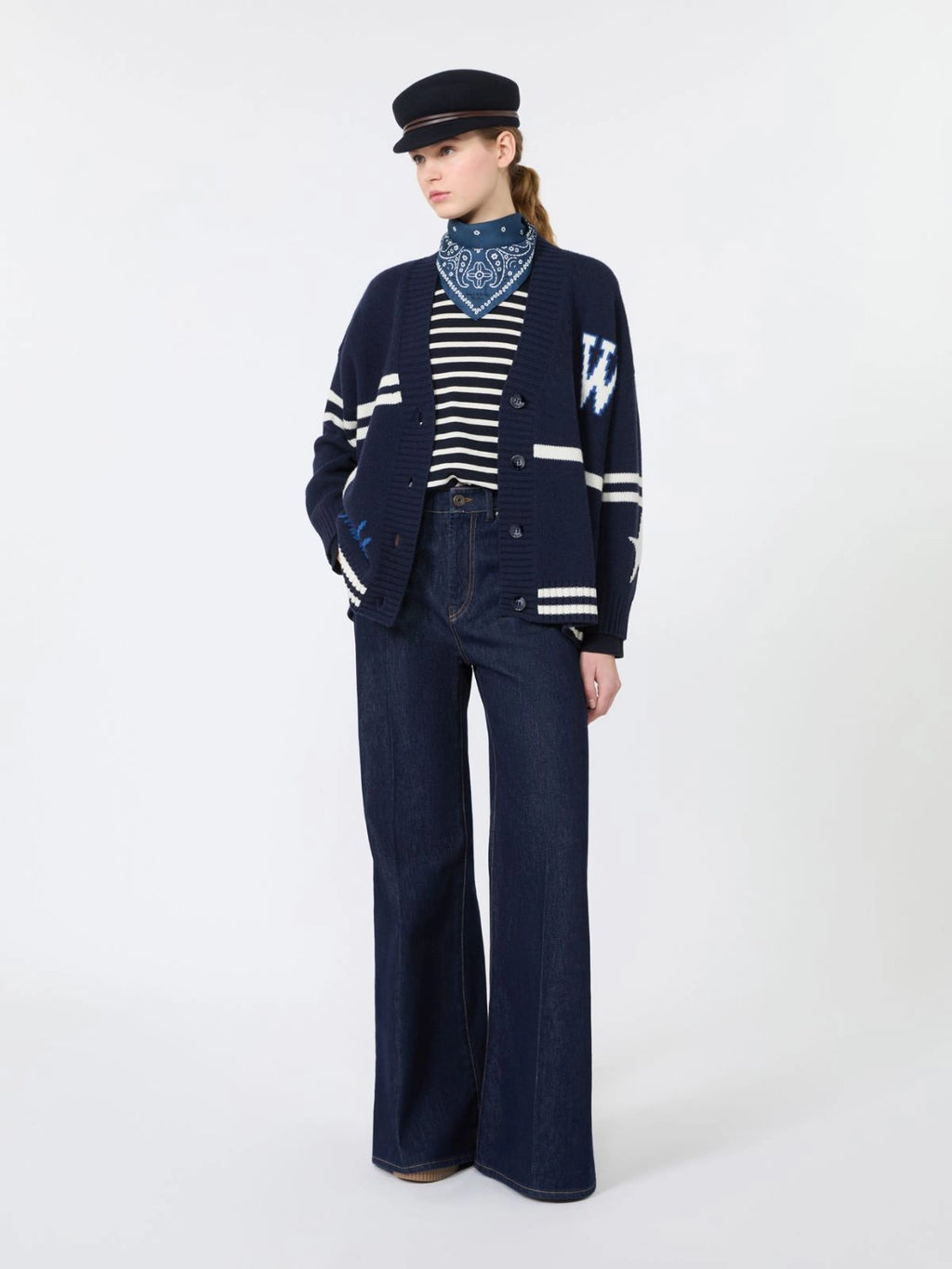 WKD-262534607 WKDBELGIO NAVY JACQUARD CARDIGAN