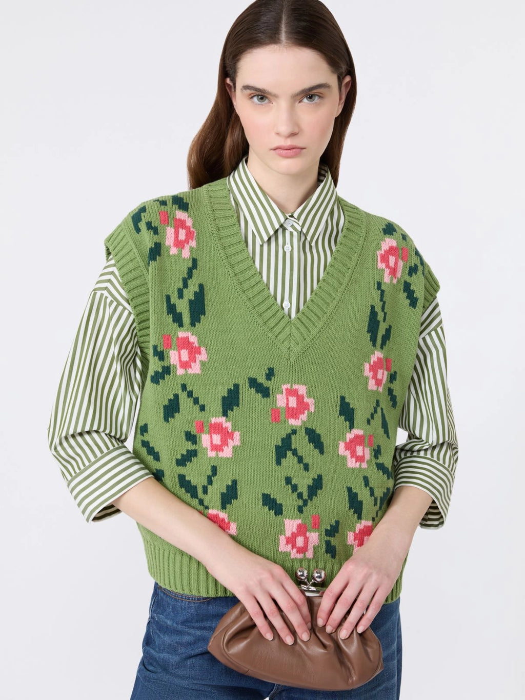 WKD-262535601 WKDALARMARO GREEN FLOWER VEST