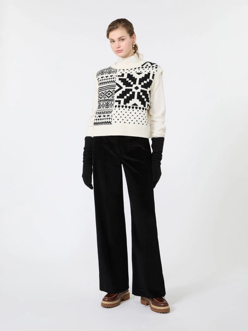 WKD-262535603 WKDSAVANA WHITE GEOMETRIC VEST