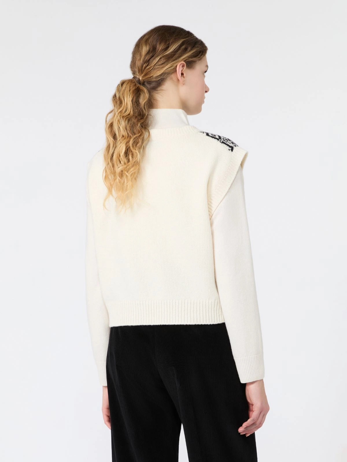WKD-262535603 WKDSAVANA WHITE GEOMETRIC VEST