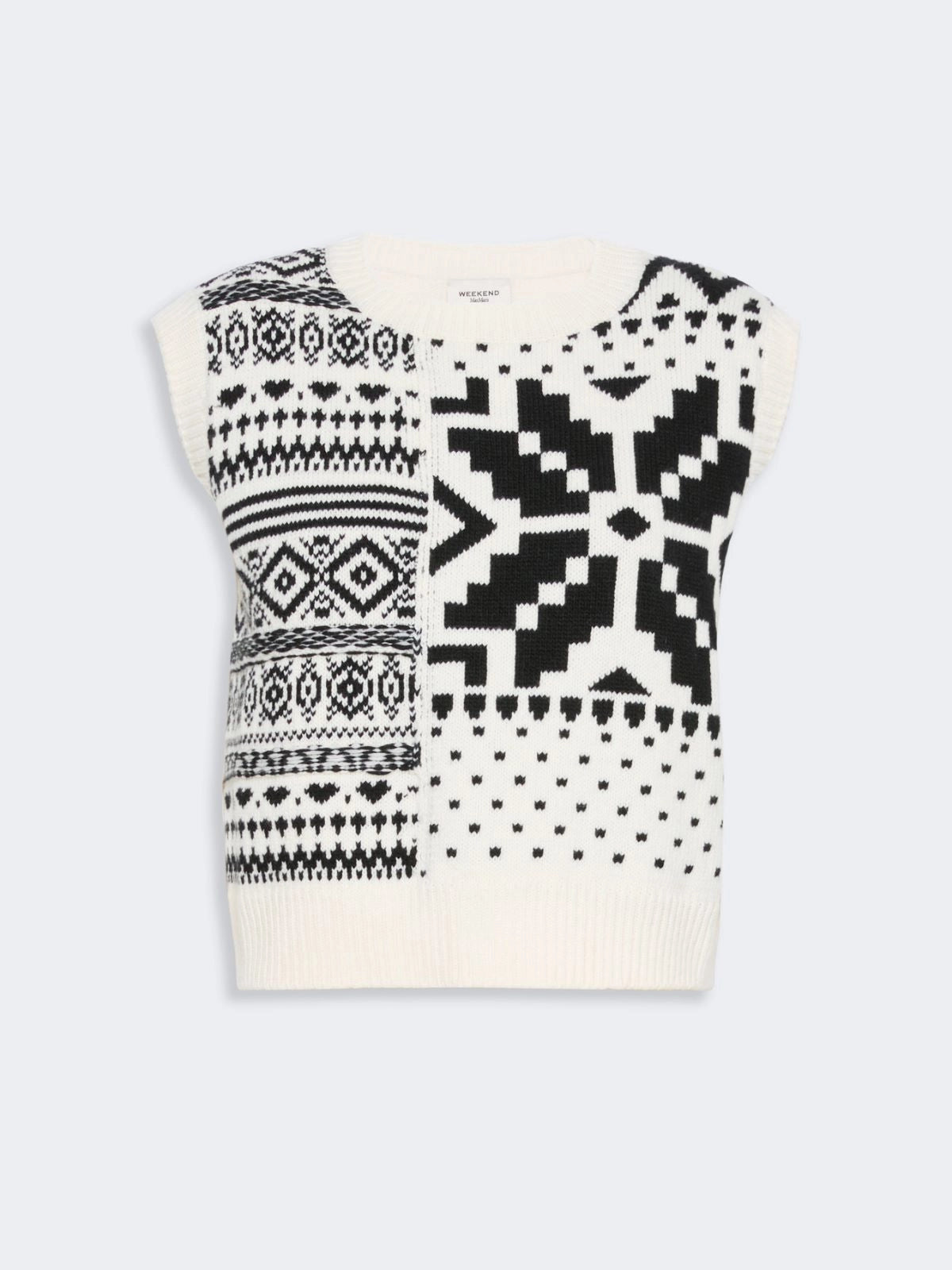 WKD-262535603 WKDSAVANA WHITE GEOMETRIC VEST