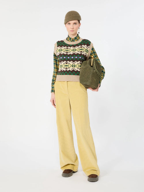 WKD-262535603 WKDSAVANA GREEN GEOMETRIC VEST