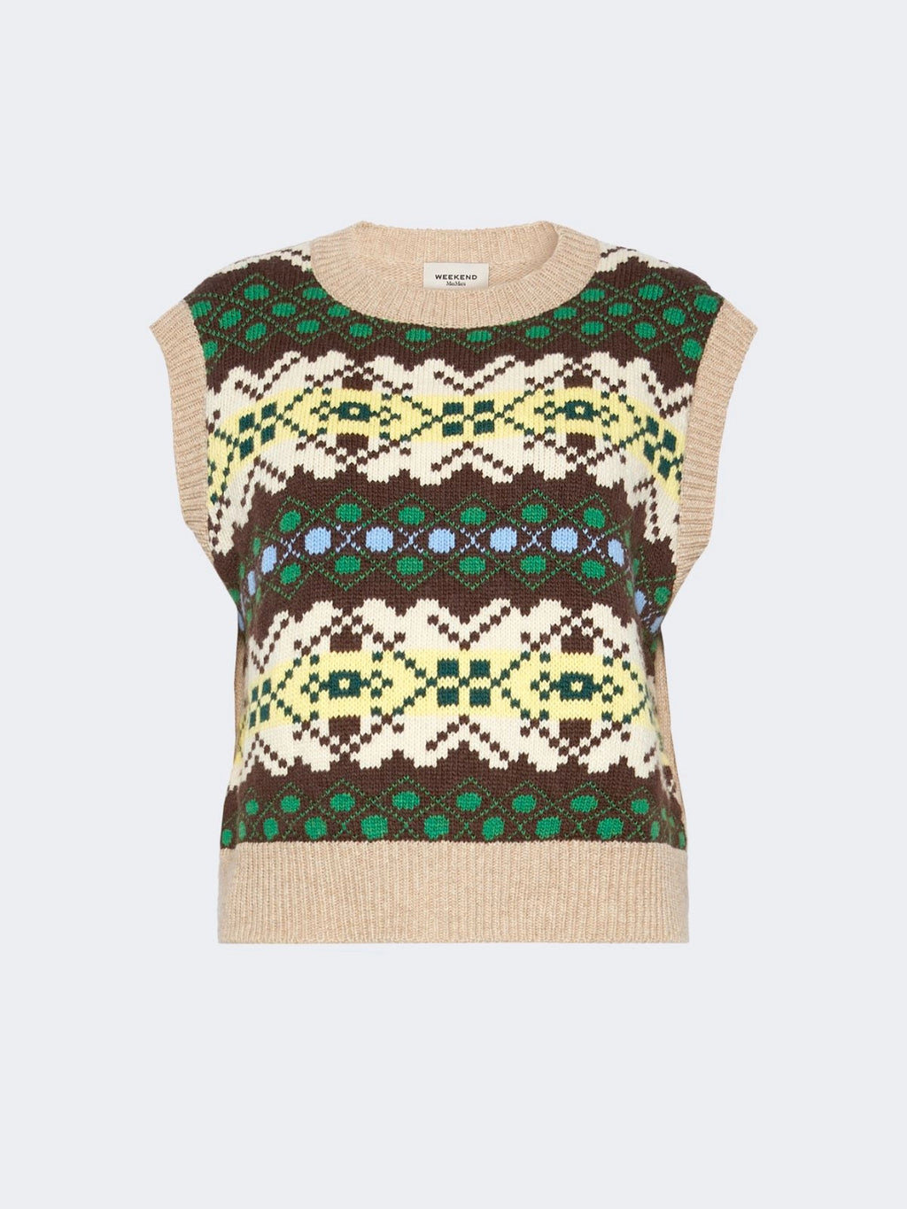 WKD-262535603 WKDSAVANA GREEN GEOMETRIC VEST