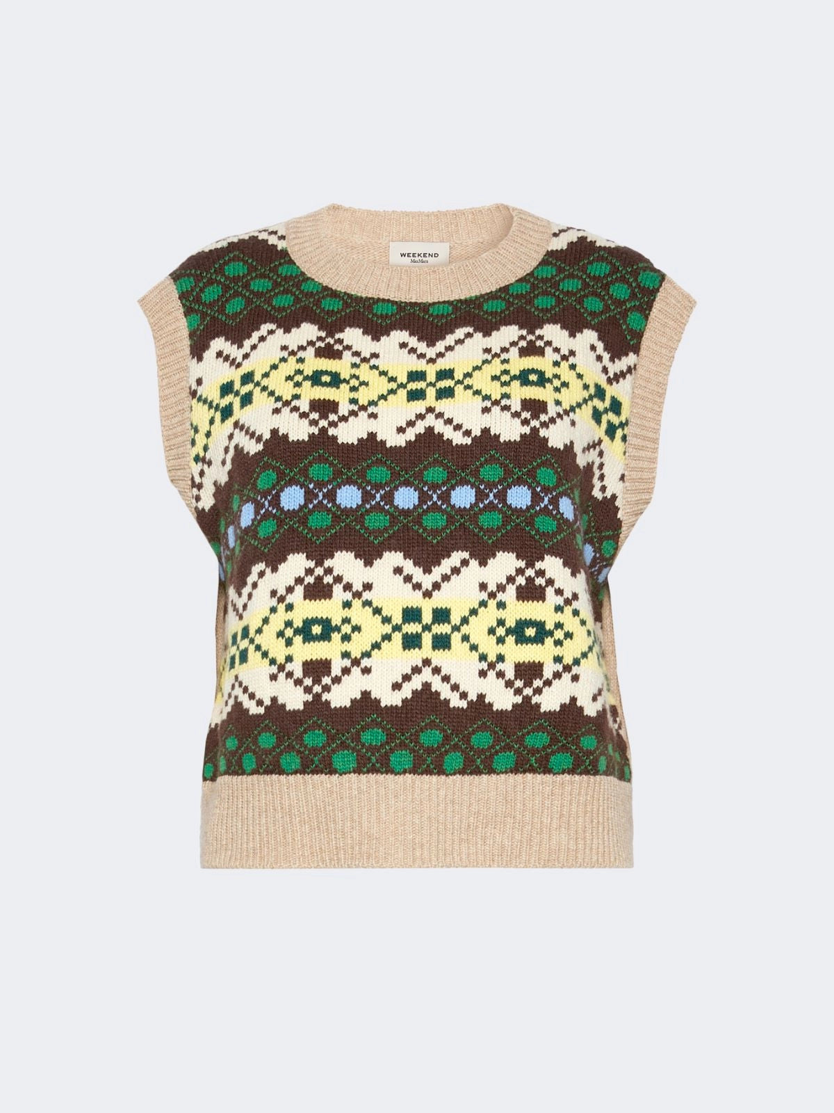 WKD-262535603 WKDSAVANA GREEN GEOMETRIC VEST