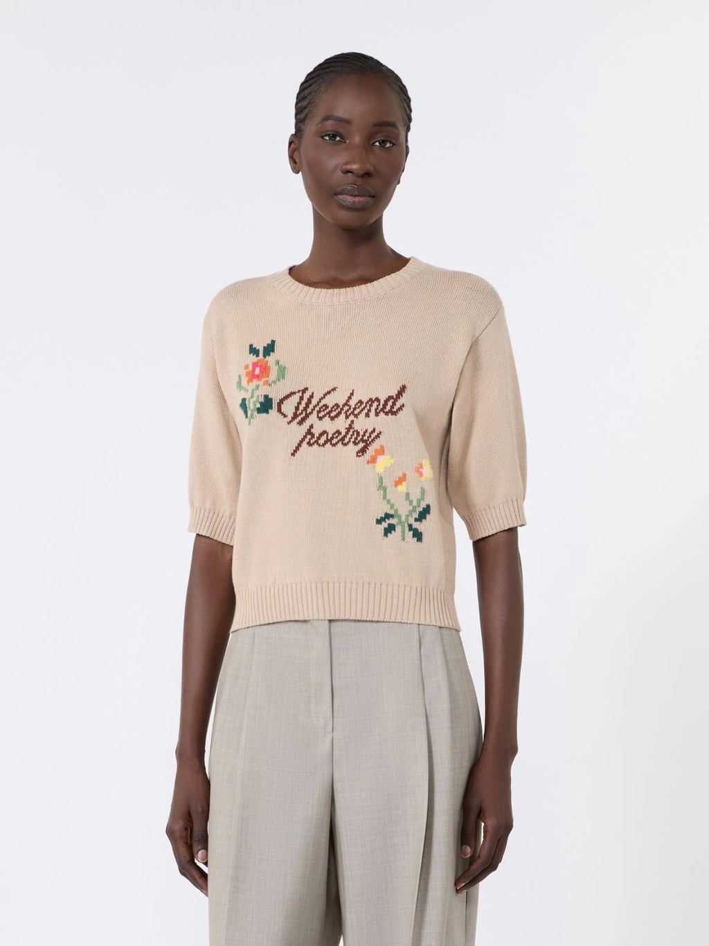 WKD-262536619 WKDFIACRE AND EMBROIDERED TOP