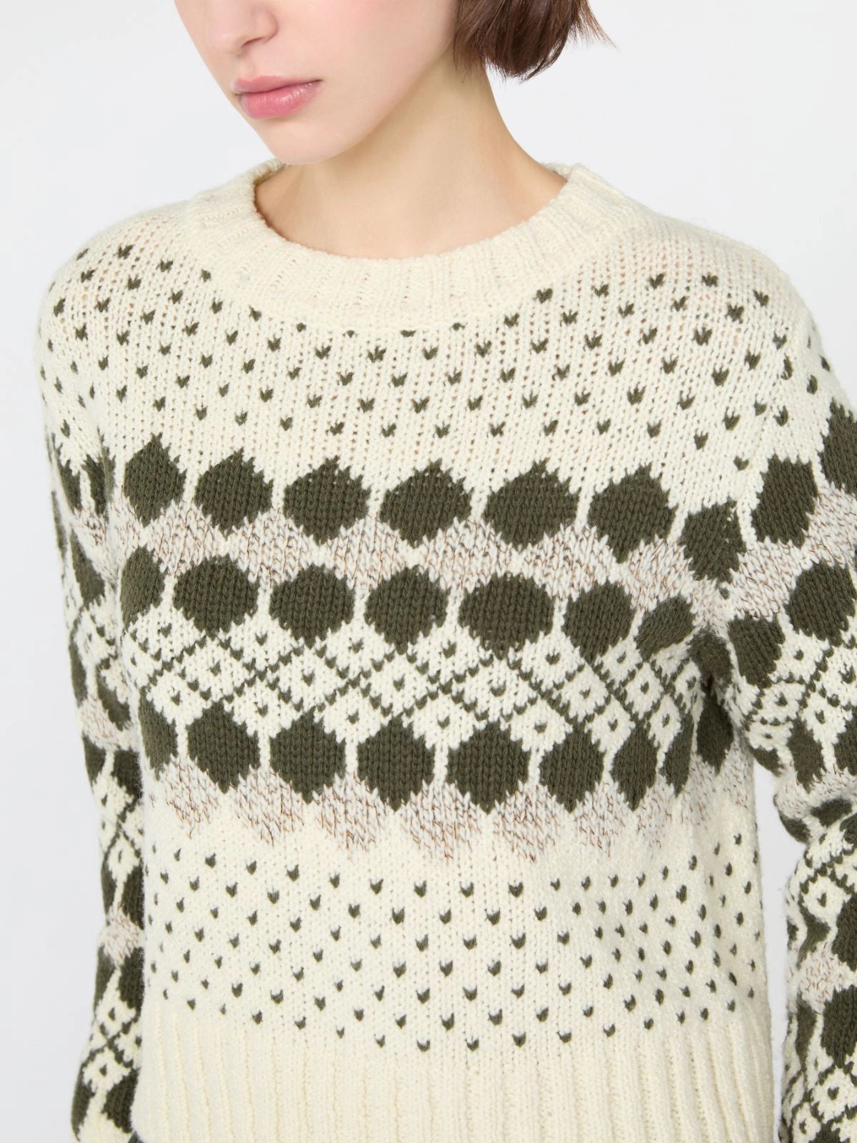 WKD-262536624 WKDRANCH KHAKI GEOMETRIC TOP