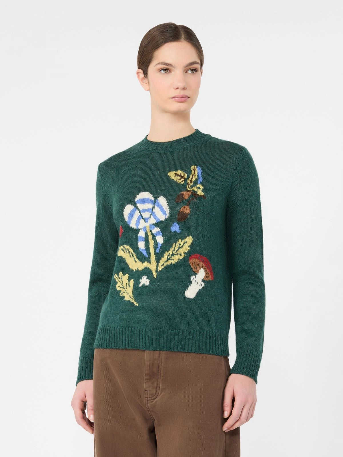 WKD-262536627 WKDNITRA GREEN EMBROIDERED TOP