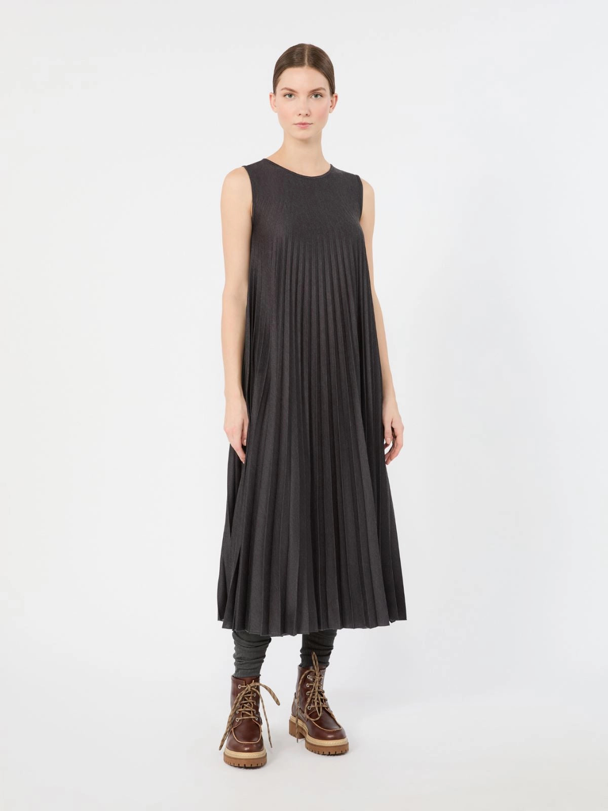 WKD-262539601 WKDCALCO GREY WOOL&JERSEY DRESS