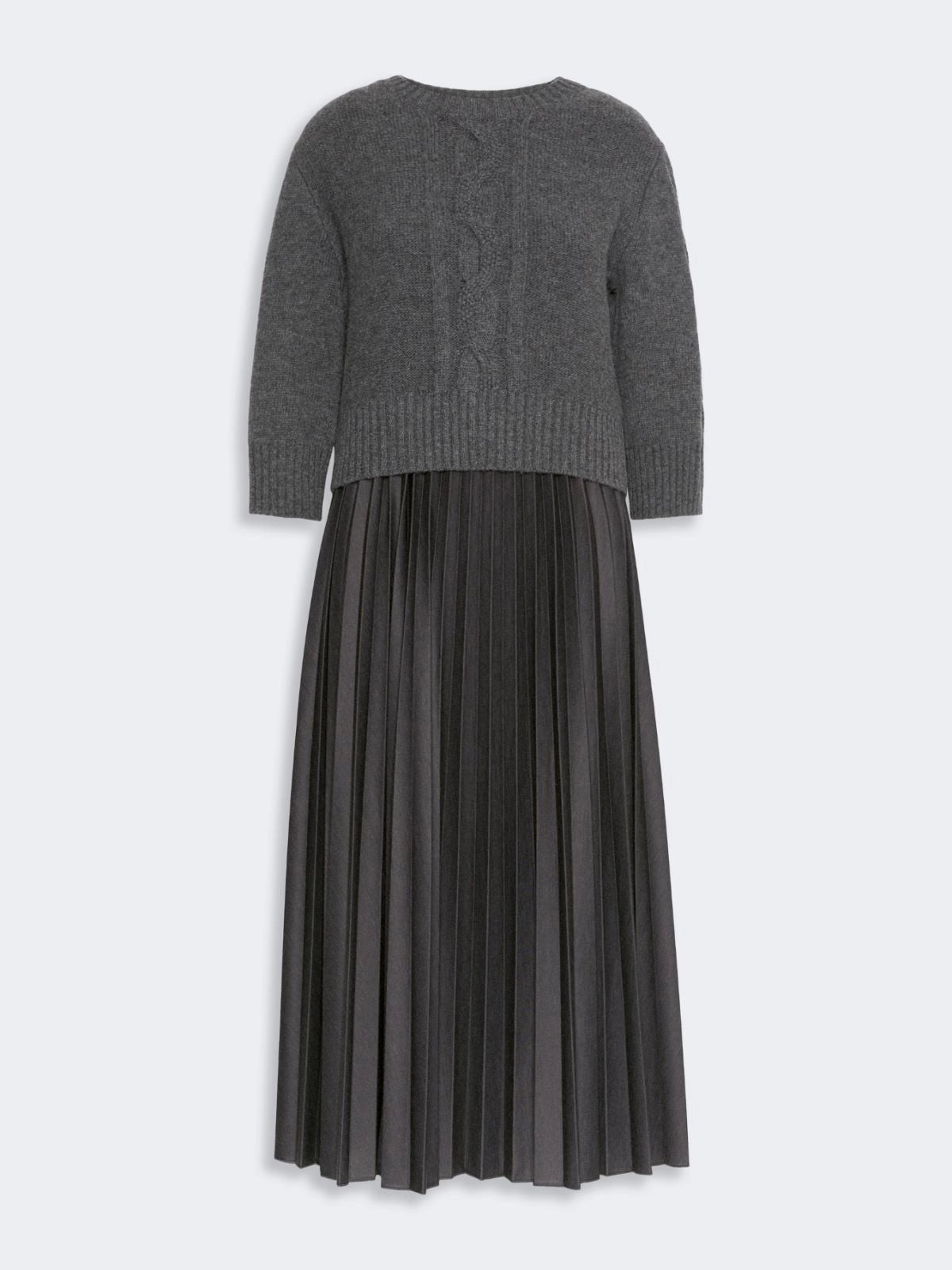 WKD-262539601 WKDCALCO GREY WOOL&JERSEY DRESS