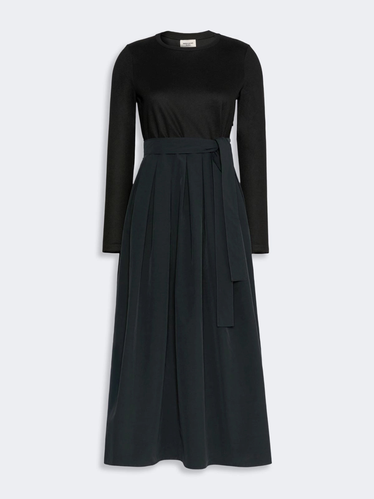 WKD-262562604 WKDCARIOCA BLK JERSEY TAFFETA DRESS