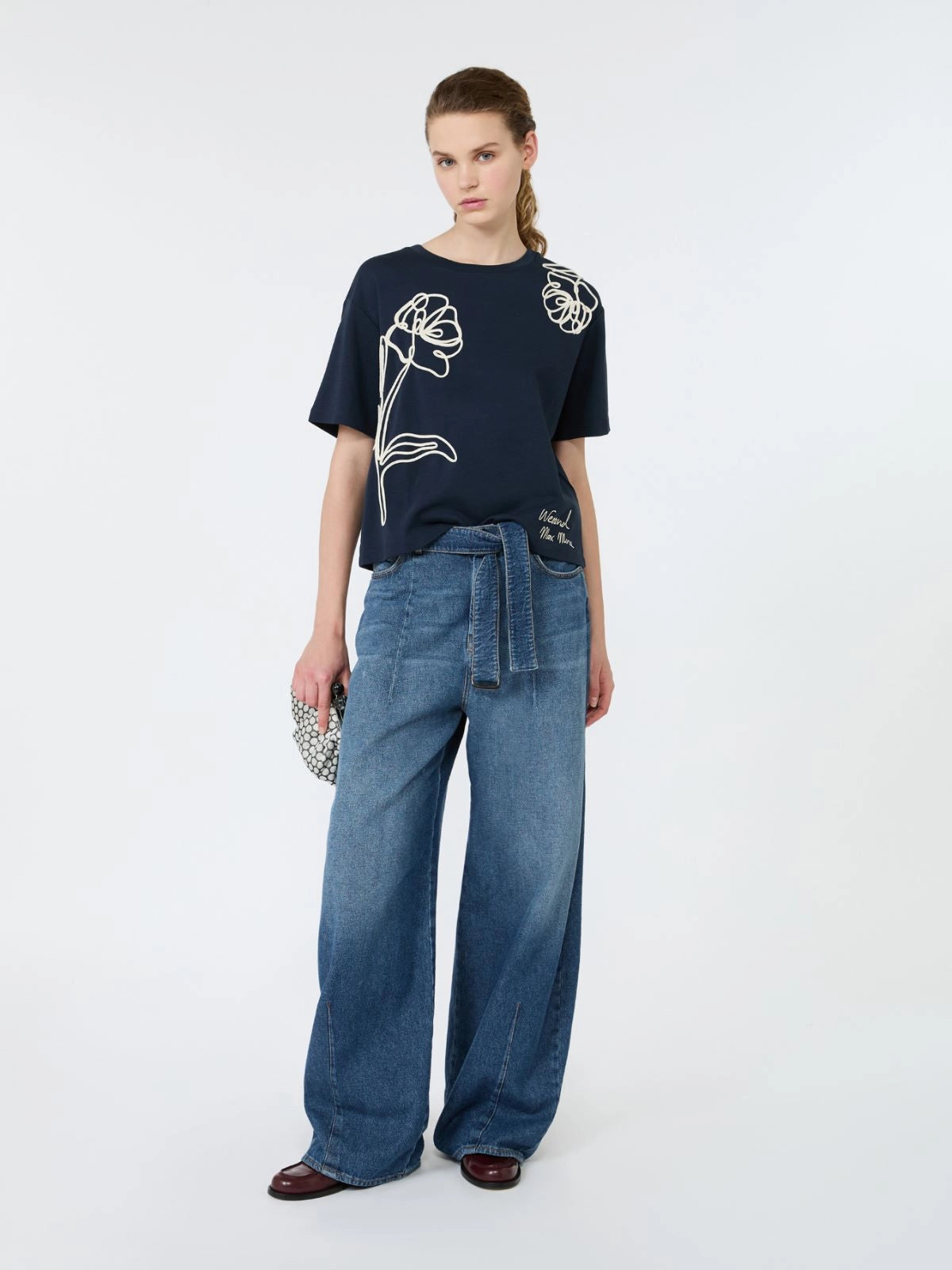 WKD-262597605 WKDSALA BLACK FLOWER T-SHIRT
