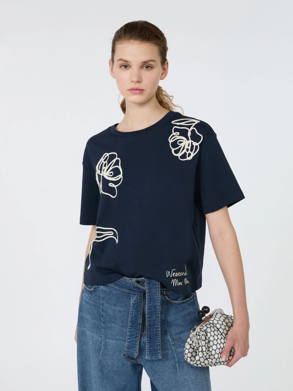 WKD-262597605 WKDSALA BLACK FLOWER T-SHIRT