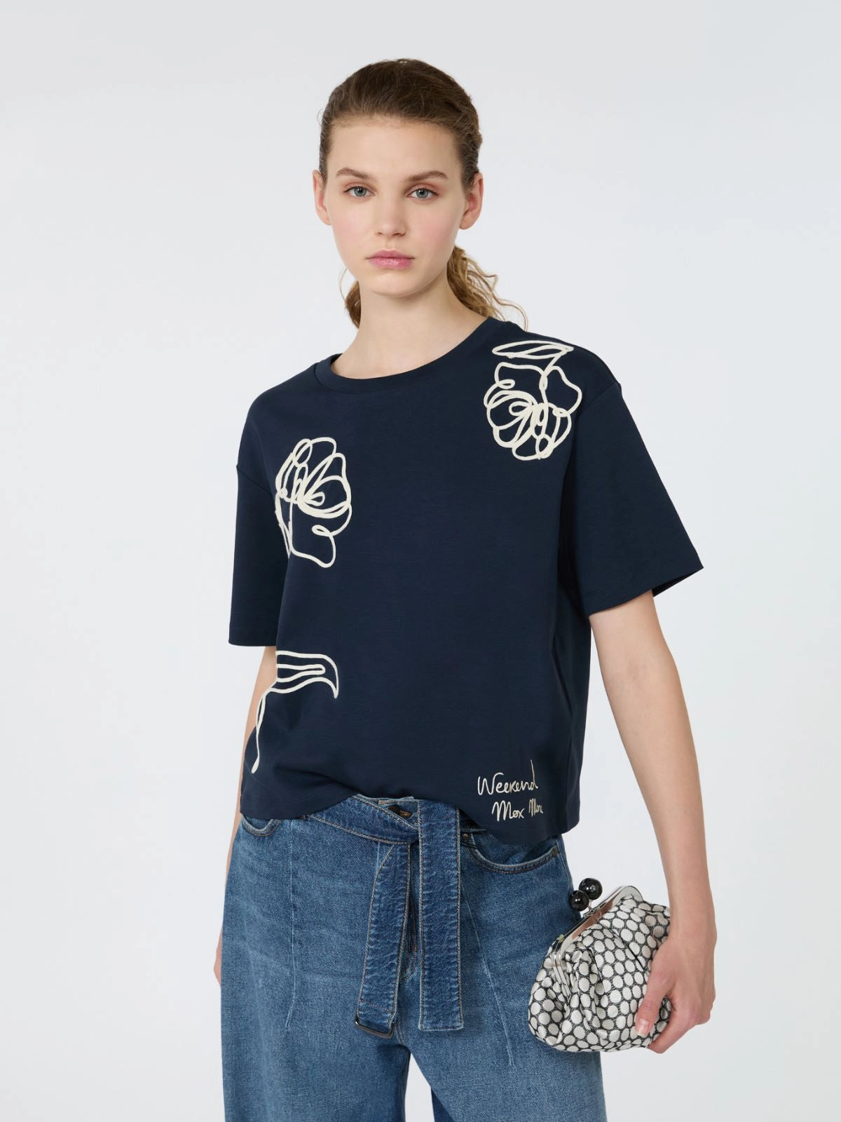 WKD-262597605 WKDSALA BLACK FLOWER T-SHIRT