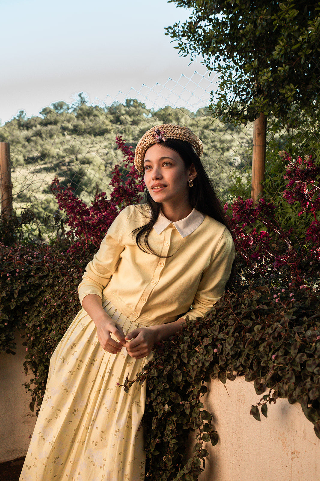 TEA-WT-363 YELLOW SLEEVELESS COLLAR DRESS