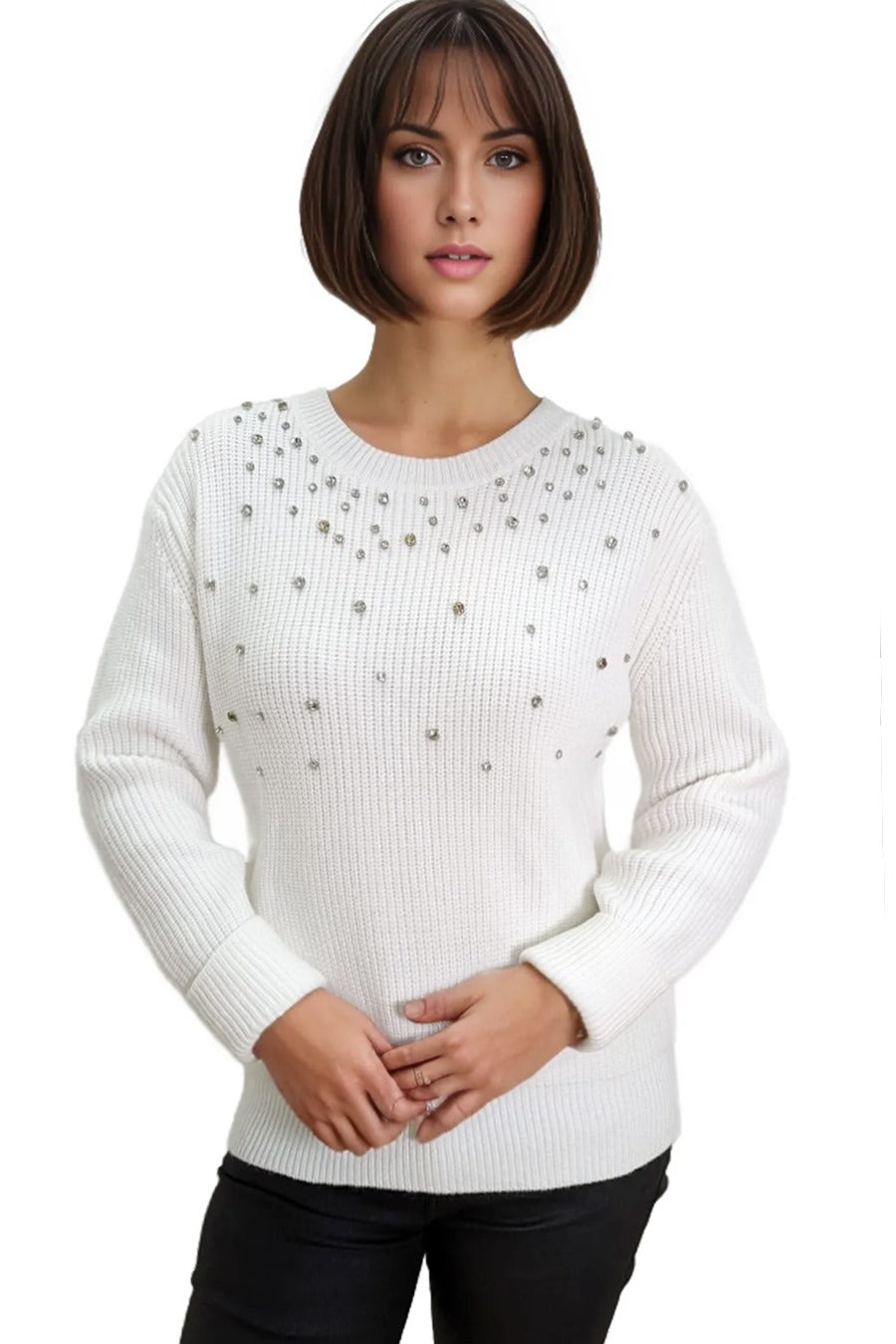 Nancy Yang A5098 WHITE DIAMOND TOP