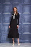 ROP-RPW2511 BLACK&STRIPE DRESS