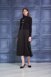 ROP-RPW2508 BLACK SATIN SLEEVELESS DRESS