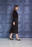 ROP-RPW2508 BLACK SATIN SLEEVELESS DRESS